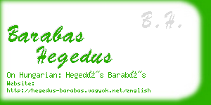 barabas hegedus business card